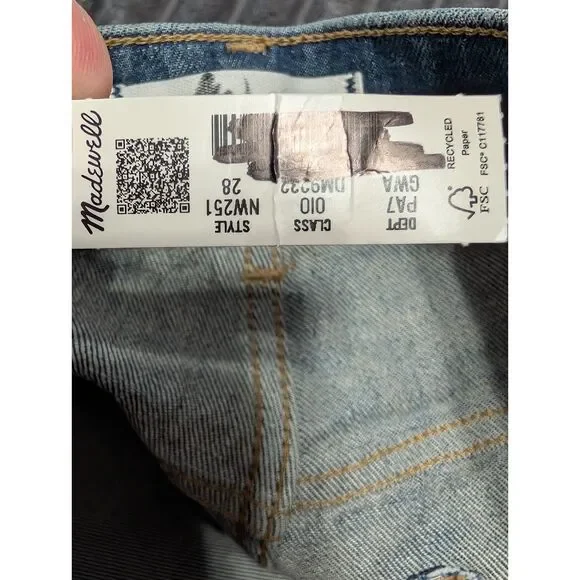 Madewell Longline Straight Jeans Greendale Wash High Rise Size 28 NWT NW251 - Picture 6 of 11